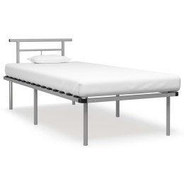 VidaXL Rama łóżka, szara, metalowa, 90 x 200 cm