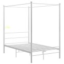 VidaXL Rama łóżka z baldachimem, biała, metalowa, 120 x 200 cm
