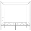 VidaXL Rama łóżka z baldachimem, biała, metalowa, 160 x 200 cm