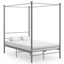 VidaXL Rama łóżka z baldachimem, szara, metalowa, 120 x 200 cm
