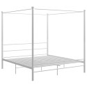 VidaXL Rama łóżka z baldachimem, biała, metalowa, 200 x 200 cm