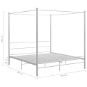 VidaXL Rama łóżka z baldachimem, biała, metalowa, 200 x 200 cm