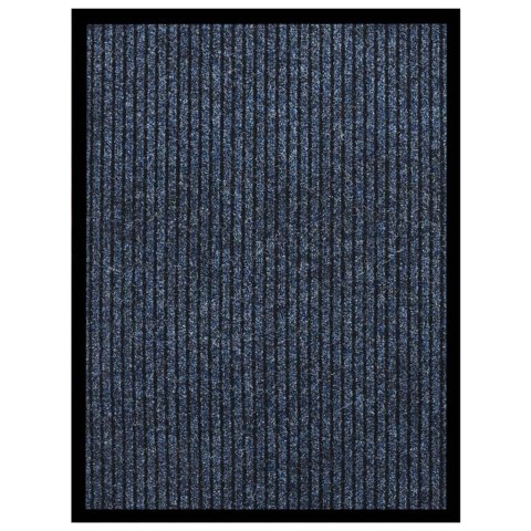 VidaXL Wycieraczka, prążkowana, niebieska, 60x80 cm