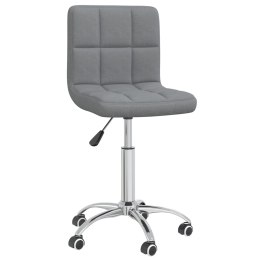 VidaXL Obrotowe krzesło biurowe, jasnoszare, tapicerowane tkaniną