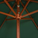 VidaXL Parasol ogrodowy, 200x300 cm, drewniany stelaż, zielony