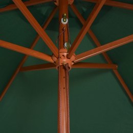 VidaXL Parasol ogrodowy, 200x300 cm, drewniany stelaż, zielony