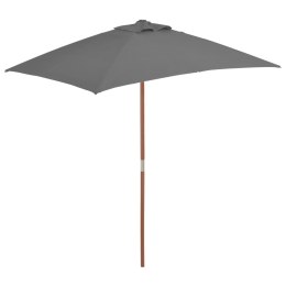 VidaXL Parasol ogrodowy na drewnianym słupku, 150 x 200 cm, antracyt