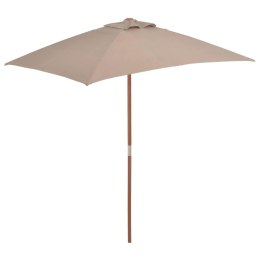 VidaXL Parasol ogrodowy na drewnianym słupku, 150 x 200 cm, taupe