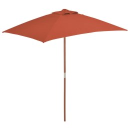 VidaXL Parasol ogrodowy na drewnianym słupku, 150 x 200 cm, terakota