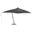 VidaXL Wiszący parasol z drewnianym słupkiem, 400x300 cm, antracytowy