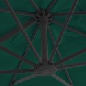 VidaXL Parasol wiszący na aluminiowym słupku, zielony, 300x300 cm