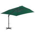 VidaXL Parasol wiszący na aluminiowym słupku, zielony, 300x300 cm