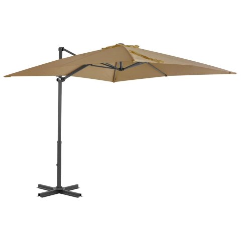 VidaXL Parasol wiszący z aluminiowym słupkiem, 250x250 cm, taupe