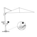 VidaXL Parasol wiszący z aluminiowym słupkiem, 300x300 cm, taupe