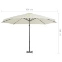 VidaXL Parasol wiszący z aluminiowym słupkiem, 300 cm, piaskowy