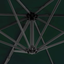 VidaXL Parasol wiszący z aluminiowym słupkiem, 300 cm, zielony