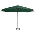 VidaXL Parasol wiszący z aluminiowym słupkiem, 300 cm, zielony