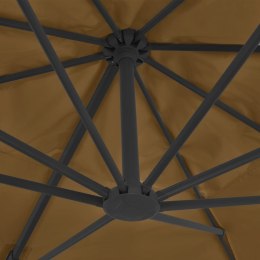 VidaXL Parasol wiszący z aluminiowym słupkiem, 400x300 cm, taupe