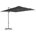 VidaXL Parasol wiszący ze stalowym słupkiem, 250x250 cm, antracytowy