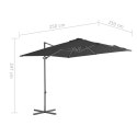 VidaXL Parasol wiszący ze stalowym słupkiem, 250x250 cm, antracytowy