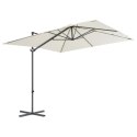 VidaXL Parasol wiszący ze stalowym słupkiem, 250x250 cm, piaskowy