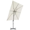 VidaXL Parasol wiszący ze stalowym słupkiem, 250x250 cm, piaskowy