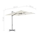 VidaXL Parasol wiszący ze stalowym słupkiem, 250x250 cm, piaskowy