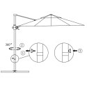 VidaXL Parasol wiszący ze stalowym słupkiem, 250x250 cm, taupe