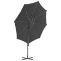 VidaXL Parasol wiszący ze stalowym słupkiem, 300 cm, antracytowy