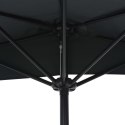 VidaXL Półparasol balkonowy na słupku z aluminium, 270x144cm, antracyt