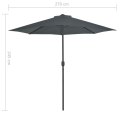 VidaXL Półparasol balkonowy na słupku z aluminium, 270x144cm, antracyt