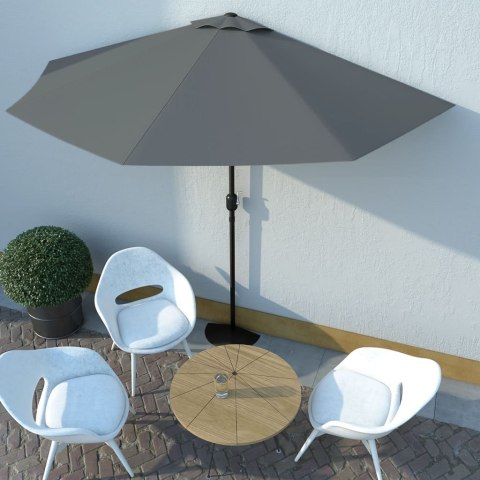 VidaXL Półparasol balkonowy na słupku z aluminium, 300x155cm, antracyt