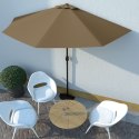 VidaXL Półparasol balkonowy na słupku z aluminium, 300x155 cm, taupe