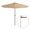 VidaXL Półparasol balkonowy na słupku z aluminium, 300x155 cm, taupe