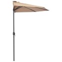 VidaXL Półparasol balkonowy na słupku z aluminium, 300x155 cm, taupe