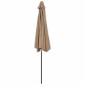 VidaXL Półparasol balkonowy na słupku z aluminium, 300x155 cm, taupe