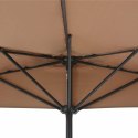 VidaXL Półparasol balkonowy na słupku z aluminium, 300x155 cm, taupe