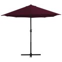 VidaXL Parasol ogrodowy na słupku aluminiowym, 460 x 270 cm, bordowy