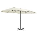 VidaXL Parasol ogrodowy na słupku aluminiowym, 460 x 270 cm, piaskowy