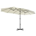 VidaXL Parasol ogrodowy na słupku aluminiowym, 460 x 270 cm, piaskowy