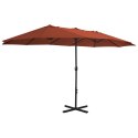 VidaXL Parasol ogrodowy na słupku aluminiowym, 460 x 270 cm, terakota