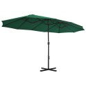 VidaXL Parasol ogrodowy na słupku aluminiowym, 460 x 270 cm, zielony