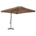 VidaXL Parasol ogrodowy na słupku stalowym, 250 x 250 cm, kolor taupe