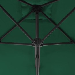VidaXL Parasol ogrodowy na słupku stalowym, 250 x 250 cm, zielony