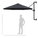 VidaXL Parasol ścienny na metalowym słupku, 300 cm, antracytowy