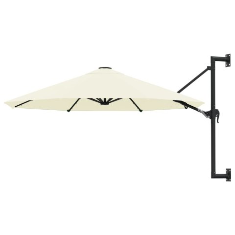 VidaXL Parasol ścienny na metalowym słupku, 300 cm, piaskowy