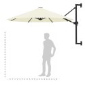 VidaXL Parasol ścienny na metalowym słupku, 300 cm, piaskowy