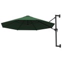 VidaXL Parasol ścienny na metalowym słupku, 300 cm, zielony