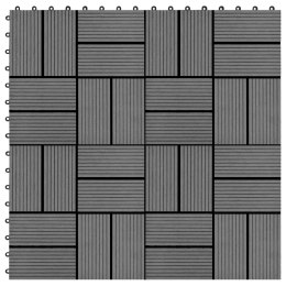 VidaXL Płytki tarasowe, 11 szt., WPC, 30 x 30 cm, 1 m², szare