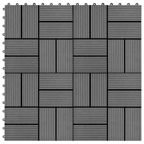 VidaXL Płytki tarasowe, 11 szt., WPC, 30 x 30 cm, 1 m², szare